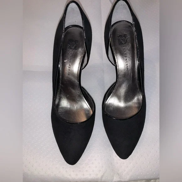 AK Anne Klein Size 6 M Black Genuine Suede Leather Pump - Picture 3 of 16